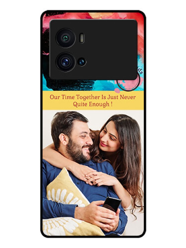 Custom iQOO 9 Pro 5G Custom Glass Mobile Case - Quote with Acrylic Painting Design