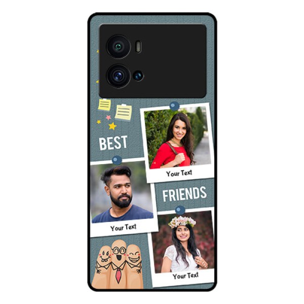 iQOO 9 Pro 5G Personalized Glass Phone Case - Sticky Frames and Friendship Design