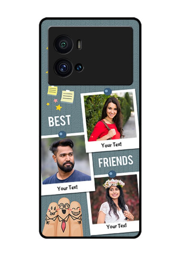 iQOO 9 Pro 5G Personalized Glass Phone Case - Sticky Frames and Friendship Design