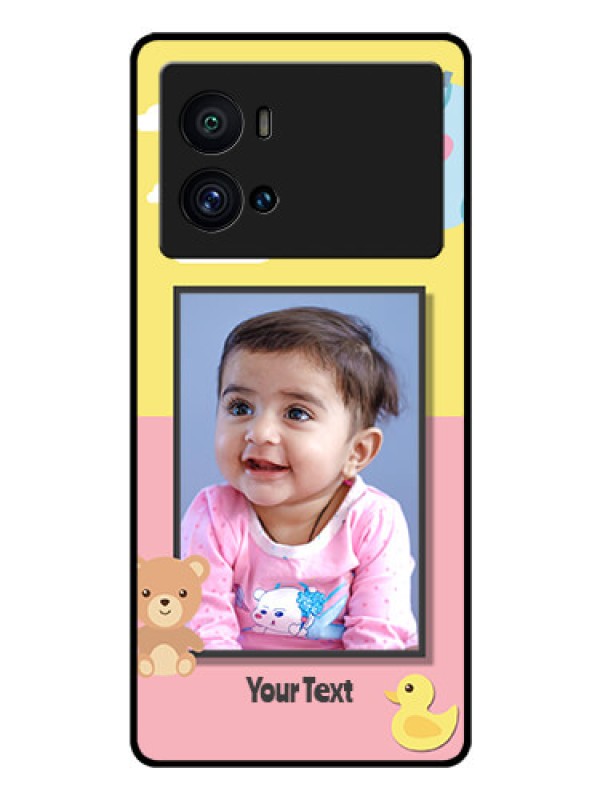 Custom iQOO 9 Pro 5G Photo Printing on Glass Case - Kids 2 Color Design