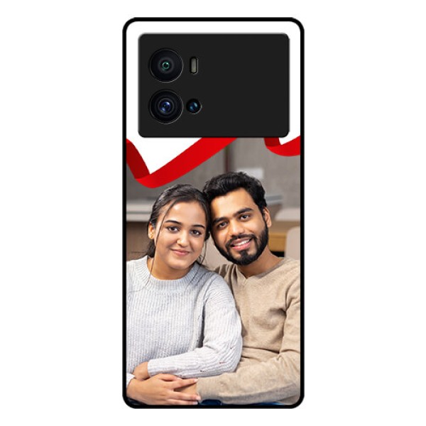 iQOO 9 Pro 5G Photo Printing on Glass Case - Red Ribbon Frame Design