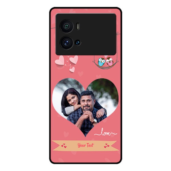 iQOO 9 Pro 5G Personalized Glass Phone Case - Peach Color Love Design