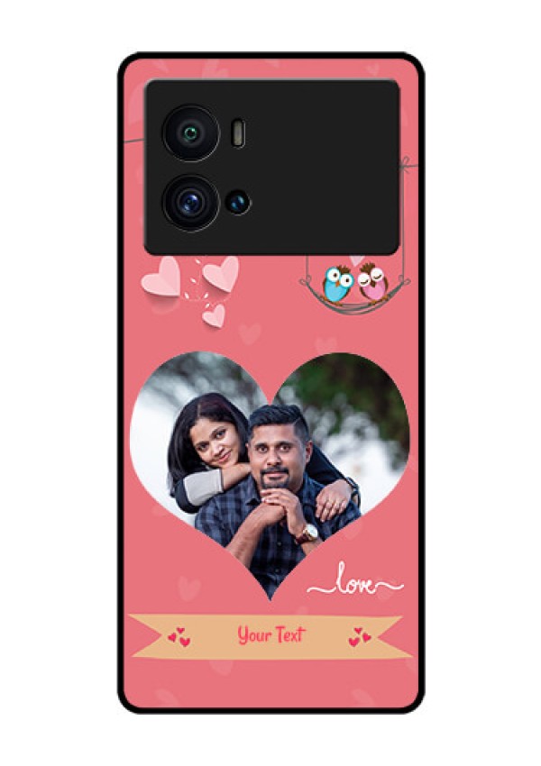 iQOO 9 Pro 5G Personalized Glass Phone Case - Peach Color Love Design
