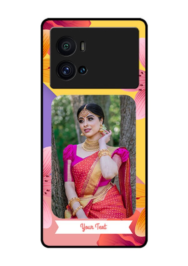 iQOO 9 Pro 5G Custom Glass Mobile Case - 3 Image With Vintage Floral Design