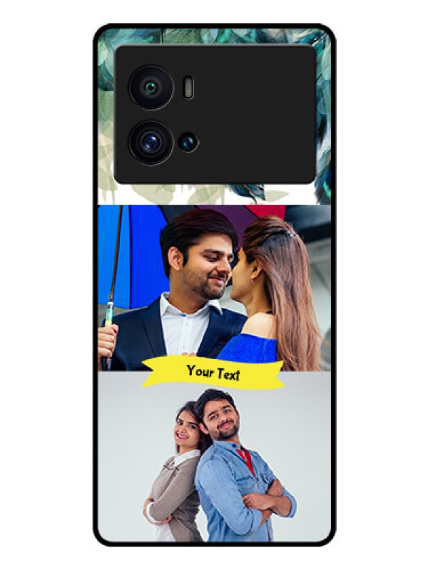 Custom iQOO 9 Pro 5G Personalized Glass Phone Case - Image with Boho Peacock Feather Design