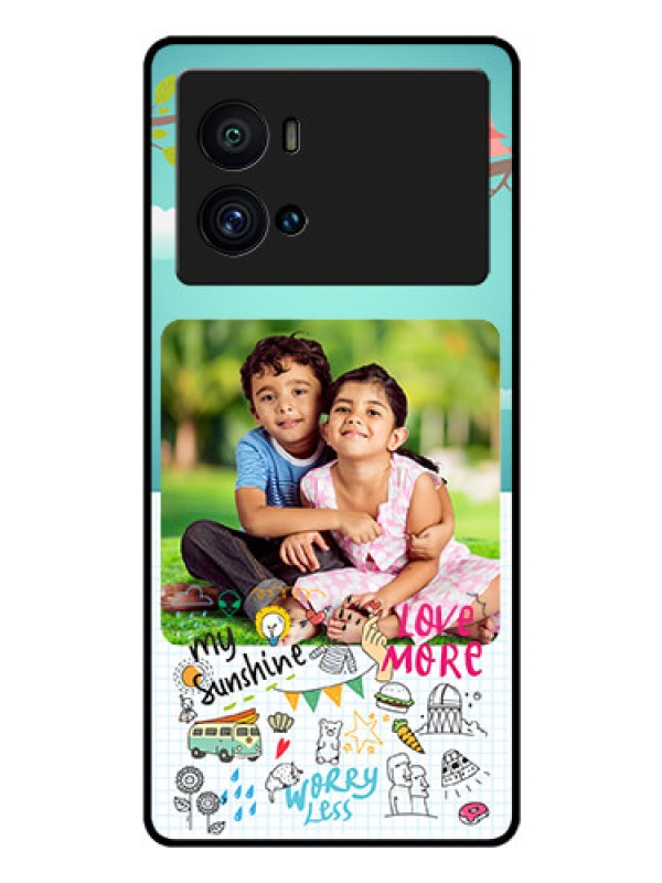 Custom iQOO 9 Pro 5G Photo Printing on Glass Case - Doodle love Design