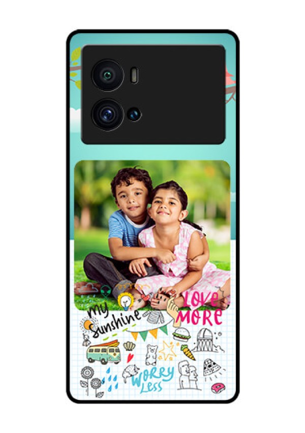iQOO 9 Pro 5G Photo Printing on Glass Case - Doodle love Design