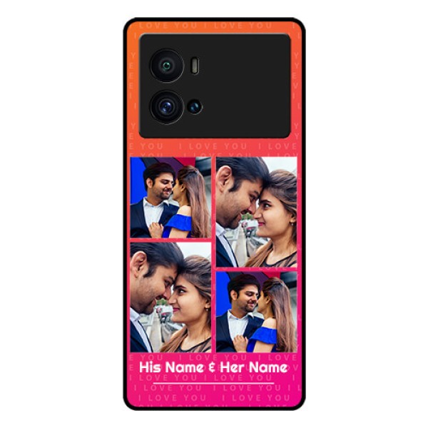 iQOO 9 Pro 5G Custom Glass Phone Case - I Love You Pink Design
