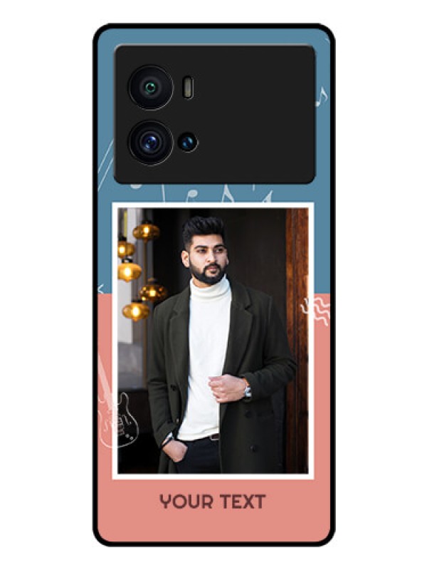 Custom iQOO 9 Pro 5G Photo Printing on Glass Case - with Color Musical Note Design