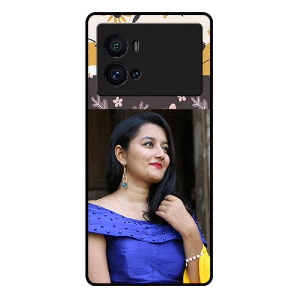 iQOO 9 Pro 5G Custom Glass Phone Case - Stylish Floral Design