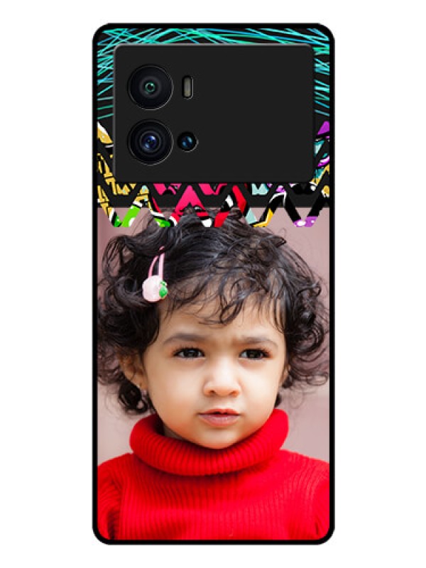 Custom iQOO 9 Pro 5G Personalized Glass Phone Case - Neon Abstract Design