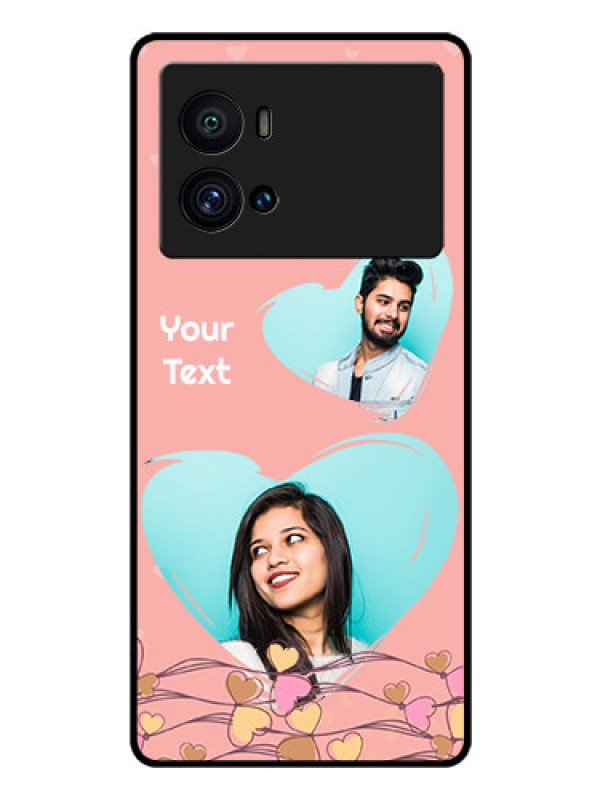 Custom iQOO 9 Pro 5G Custom Glass Mobile Case - Love Doodle Design