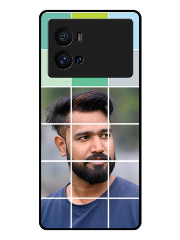 Custom iQOO 9 Pro 5G Photo Printing on Glass Case - with white box pattern