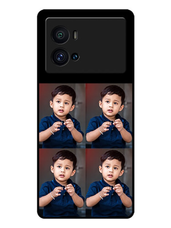 Custom iQOO 9 Pro 5G 4 Image Holder on Glass Mobile Cover