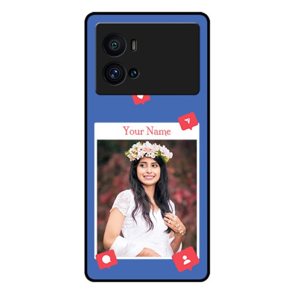 iQOO 9 Pro 5G Custom Glass Phone Case - Like Share And Comment Design