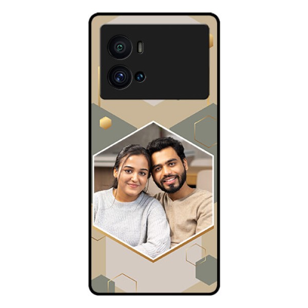iQOO 9 Pro 5G Photo Printing on Glass Case - Stylish Hexagon Pattern Design iQOO 9 Pro 5G Photo Printing on Glass Case - Stylish Hexagon Pattern Design
