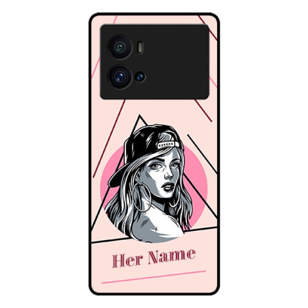 iQOO 9 Pro 5G Personalized Glass Phone Case - Rockstar Girl Design