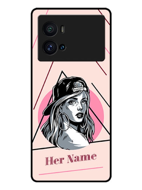Custom iQOO 9 Pro 5G Personalized Glass Phone Case - Rockstar Girl Design