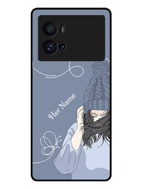 Custom iQOO 9 Pro 5G Custom Glass Mobile Case - Girl in winter outfit Design