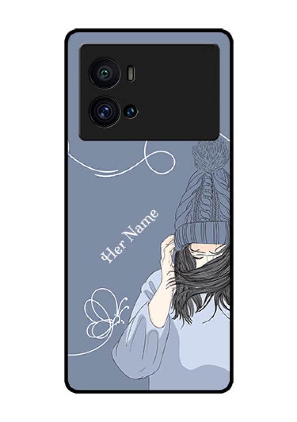 iQOO 9 Pro 5G Custom Glass Mobile Case - Girl in winter outfit Design