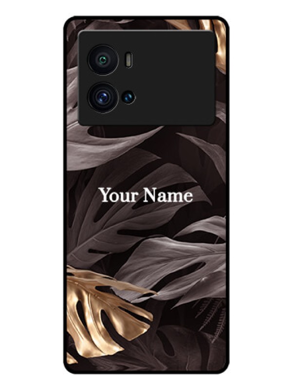 Custom iQOO 9 Pro 5G Personalised Glass Phone Case - Wild Leaves digital paint Design