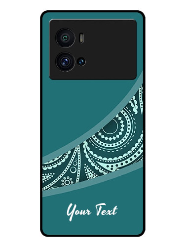 Custom iQOO 9 Pro 5G Photo Printing on Glass Case - semi visible floral Design