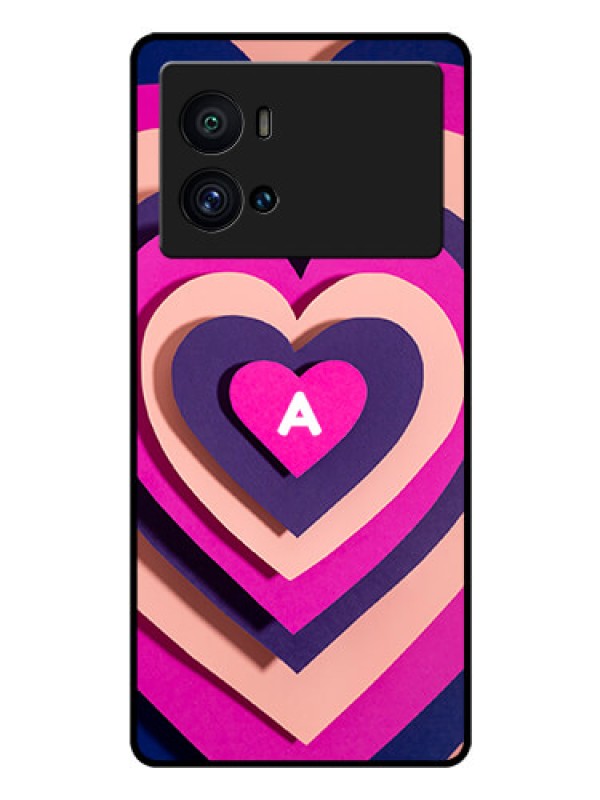 Custom iQOO 9 Pro 5G Custom Glass Mobile Case - Cute Heart Pattern Design