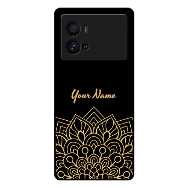 iQOO 9 Pro 5G Custom Glass Phone Case - Golden mandala Design