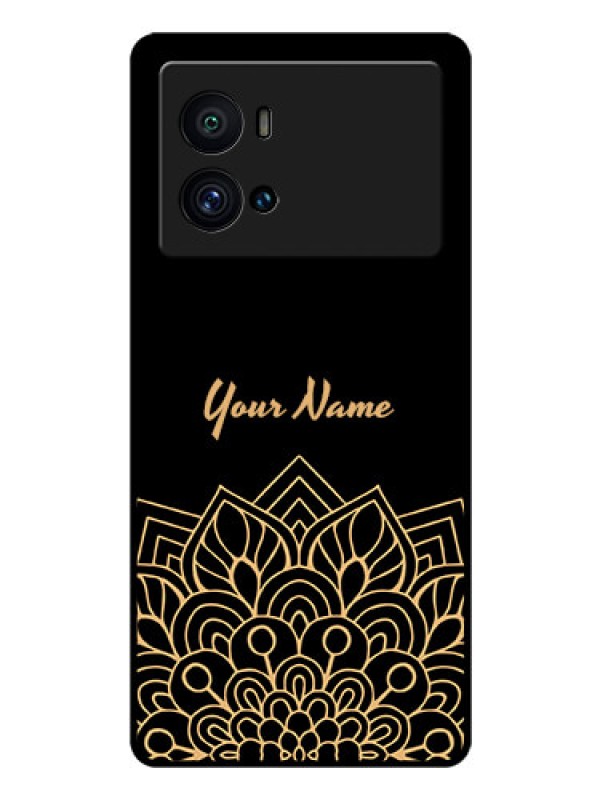 Custom iQOO 9 Pro 5G Custom Glass Phone Case - Golden mandala Design