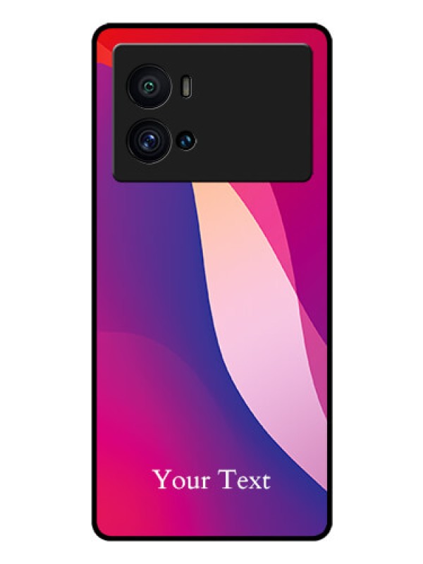 Custom iQOO 9 Pro 5G Personalized Glass Phone Case - Digital abstract Overlap Design