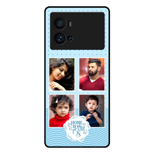 iQOO 9 Pro 5G Custom Glass Phone Case - Cute love quote with 4 pic upload Design iQOO 9 Pro 5G Custom Glass Phone Case - Cute love quote with 4 pic upload Design