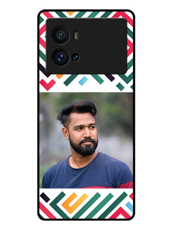 Custom iQOO 9 Pro 5G Personalized Glass Phone Case - Colorful Maze Pattern Design