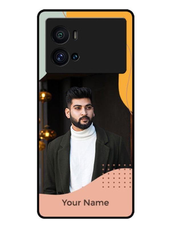 Custom iQOO 9 Pro 5G Personalized Glass Phone Case - Tri-coloured overlay design