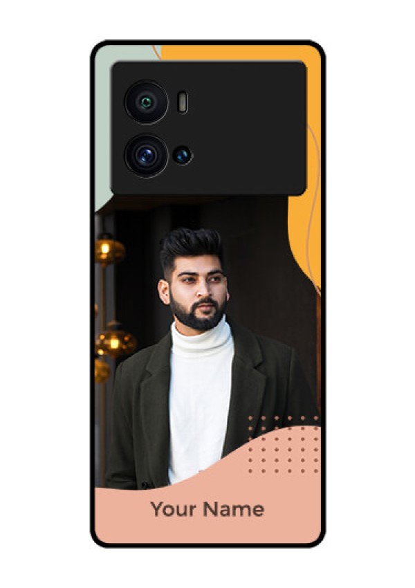 iQOO 9 Pro 5G Personalized Glass Phone Case - Tri-coloured overlay design