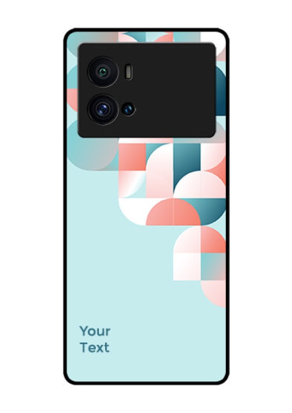 iQOO 9 Pro 5G Custom Glass Phone Case - Stylish Semi-circle Pattern Design