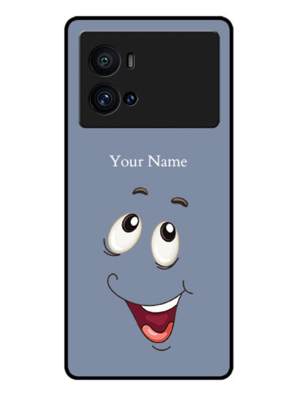 Custom iQOO 9 Pro 5G Photo Printing on Glass Case - Laughing Cartoon Face Design