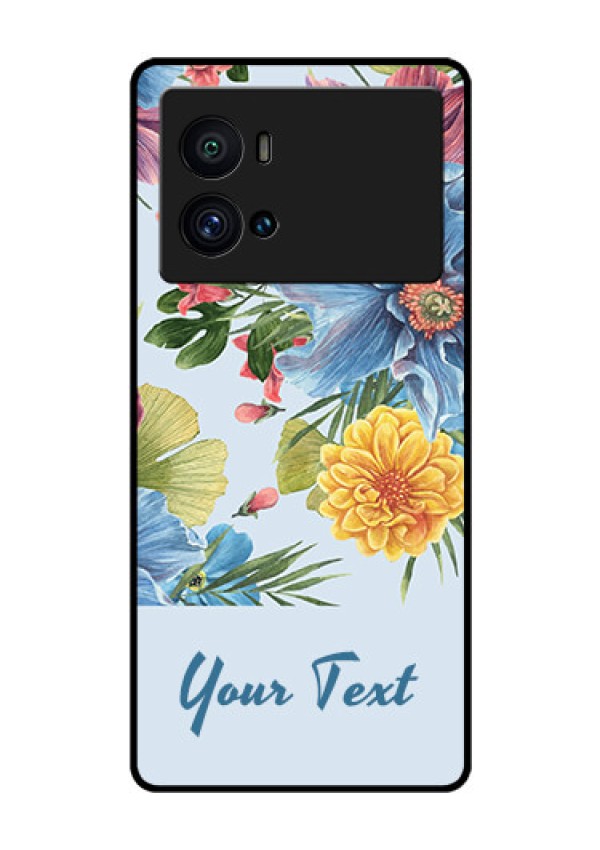 iQOO 9 Pro 5G Custom Glass Mobile Case - Stunning Watercolored Flowers Painting Design