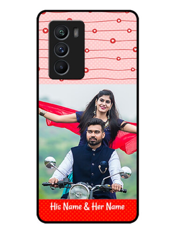 Custom iQOO 9 SE 5G Personalized Glass Phone Case - Red Pattern Case Design