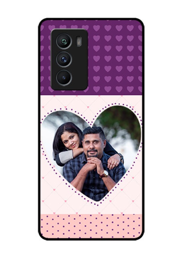 iQOO 9 SE 5G Custom Glass Phone Case - Violet Love Dots Design