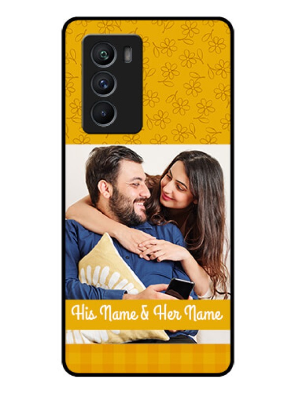 Custom iQOO 9 SE 5G Custom Glass Mobile Case - Yellow Floral Design