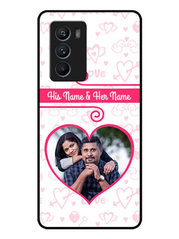 Custom iQOO 9 SE 5G Personalized Glass Phone Case - Heart Shape Love Design