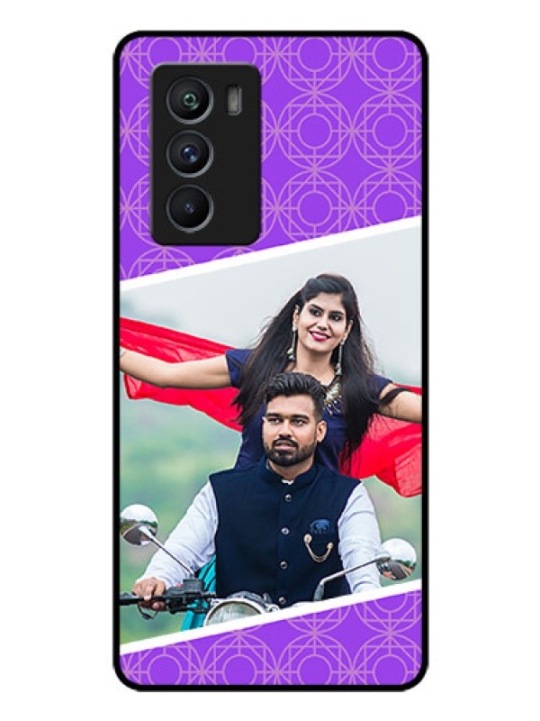 Custom iQOO 9 SE 5G Custom Glass Phone Case - Violet Pattern Design