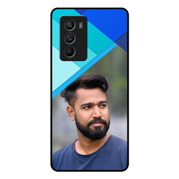 iQOO 9 SE 5G Custom Glass Phone Case - Blue Pattern Design