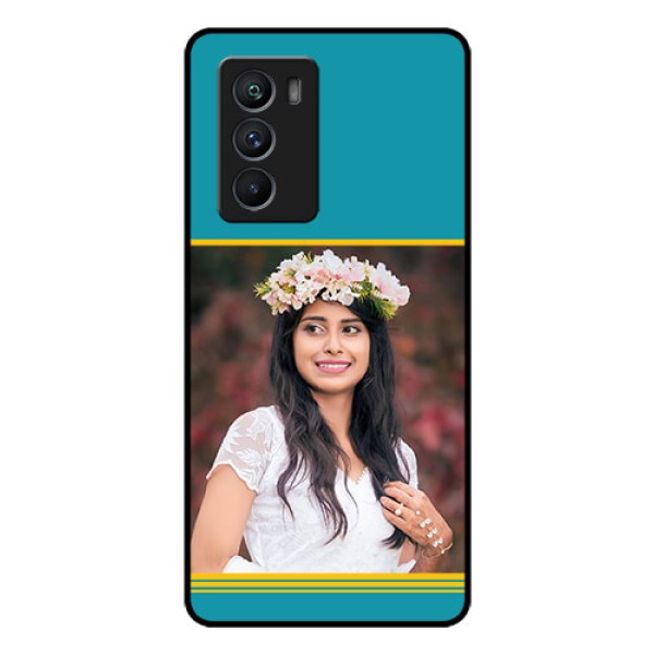 iQOO 9 SE 5G Custom Glass Phone Case - Yellow & Blue Design