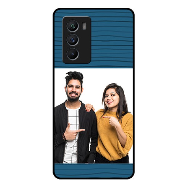 iQOO 9 SE 5G Custom Glass Phone Case - Blue Pattern Cover Design