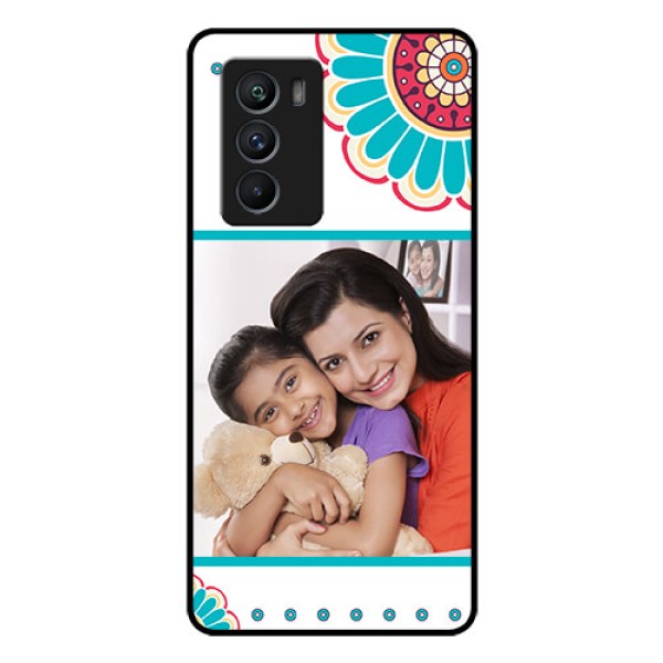 iQOO 9 SE 5G Custom Glass Phone Case - Flower Design