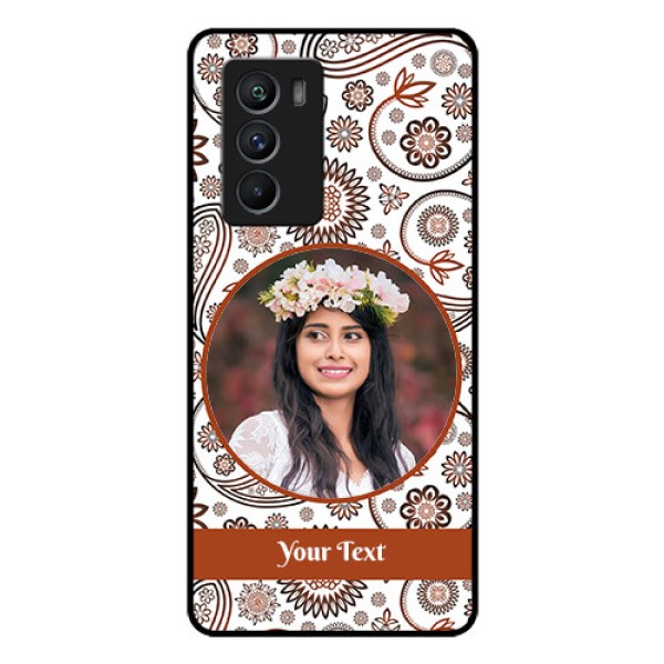 iQOO 9 SE 5G Custom Glass Mobile Case - Abstract Flower Design