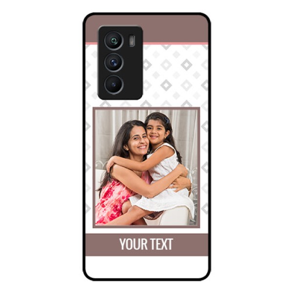 iQOO 9 SE 5G Photo Printing on Glass Case - Simple Diamond Design