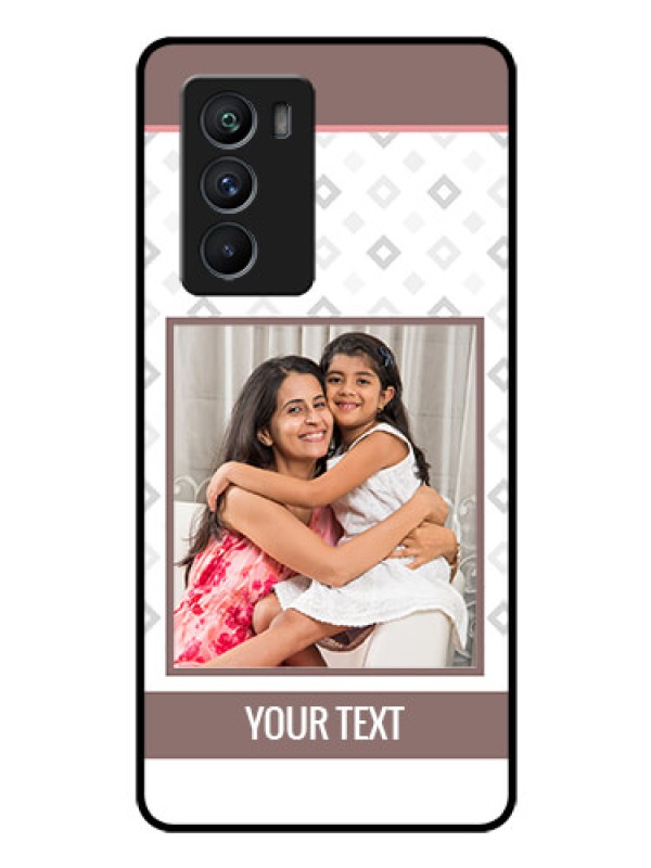 Custom iQOO 9 SE 5G Photo Printing on Glass Case - Simple Diamond Design