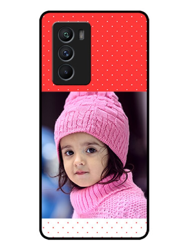 Custom iQOO 9 SE 5G Photo Printing on Glass Case - Red Pattern Design